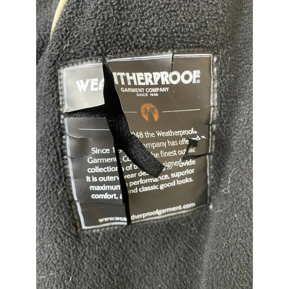 Weatherproof Men's Insulated Hooded Parka Jacket Tan Fleece Lined Winter Coat